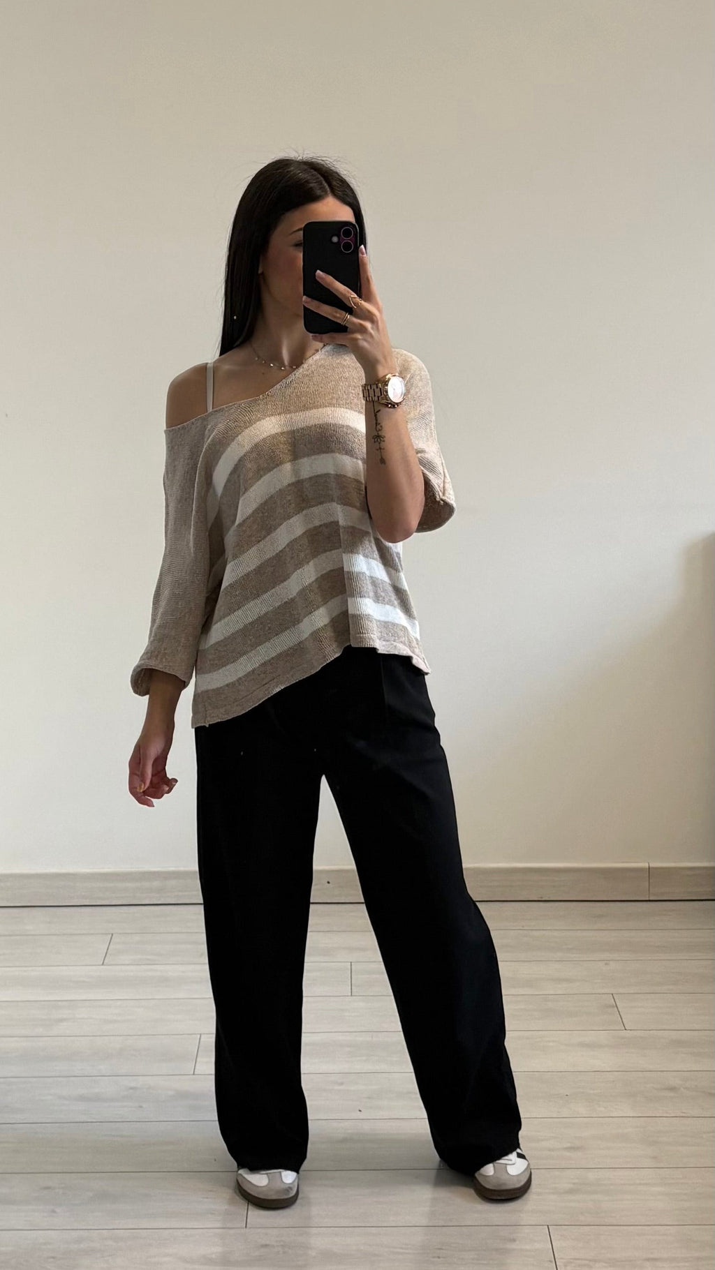 T-shirt marinière oversize coton
