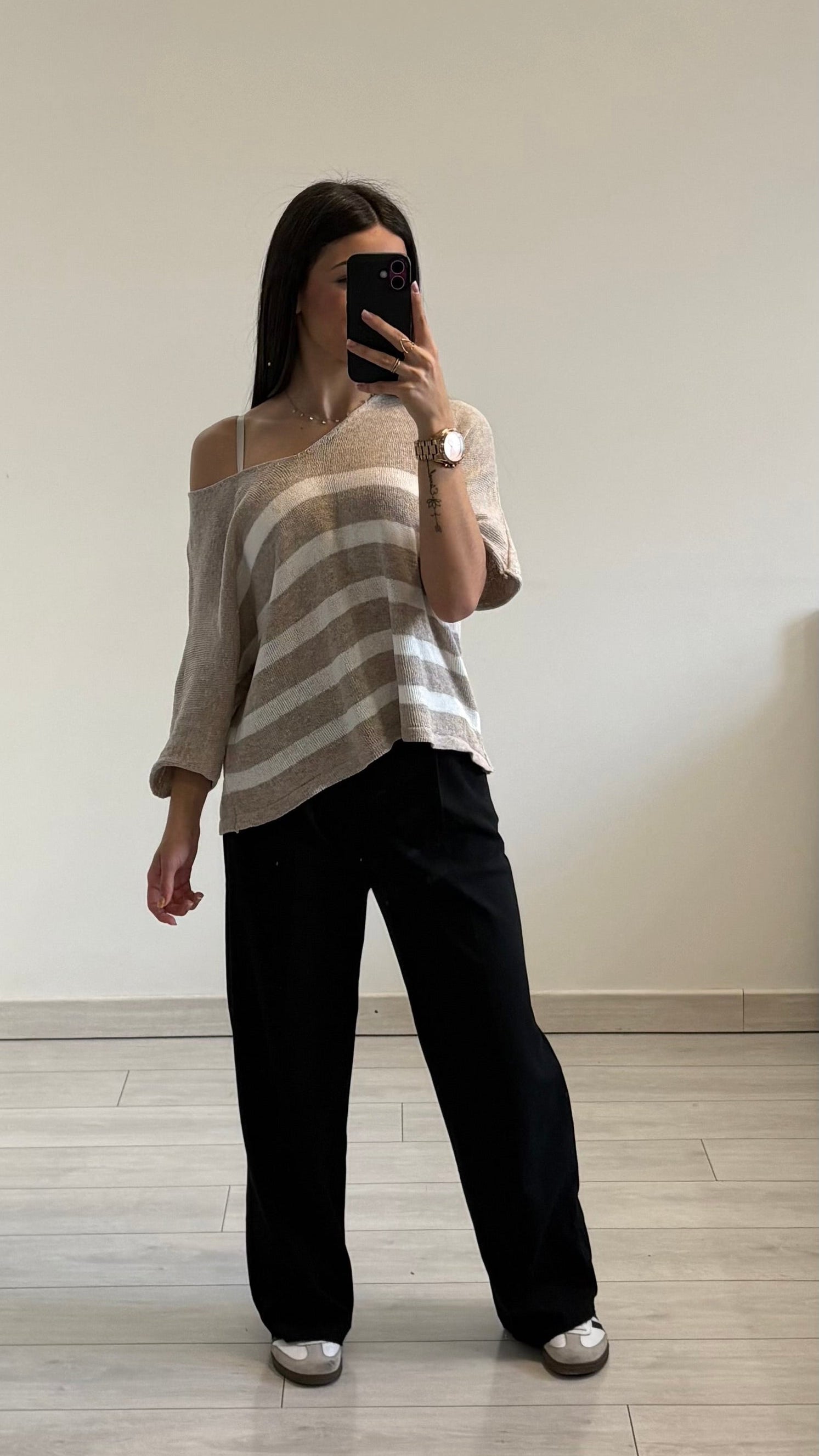T-shirt marinière oversize coton