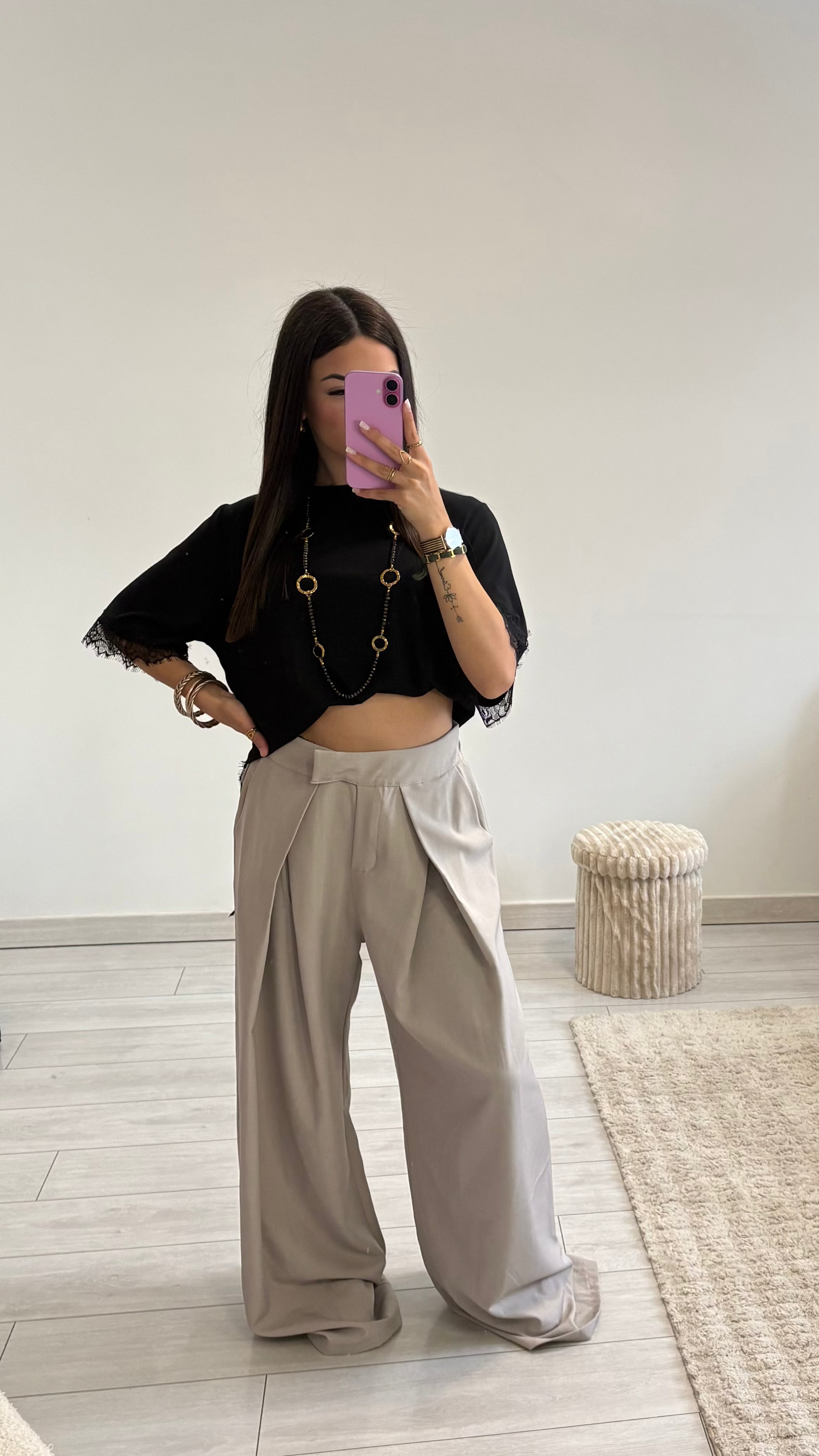 Pantalon fluide à taille élastique